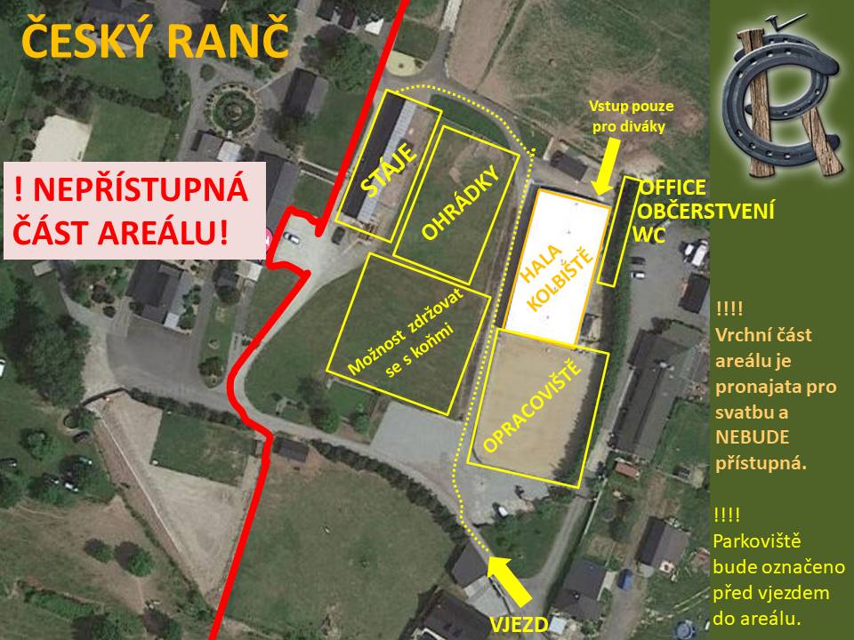 Areál Český ranč - orientační mapka